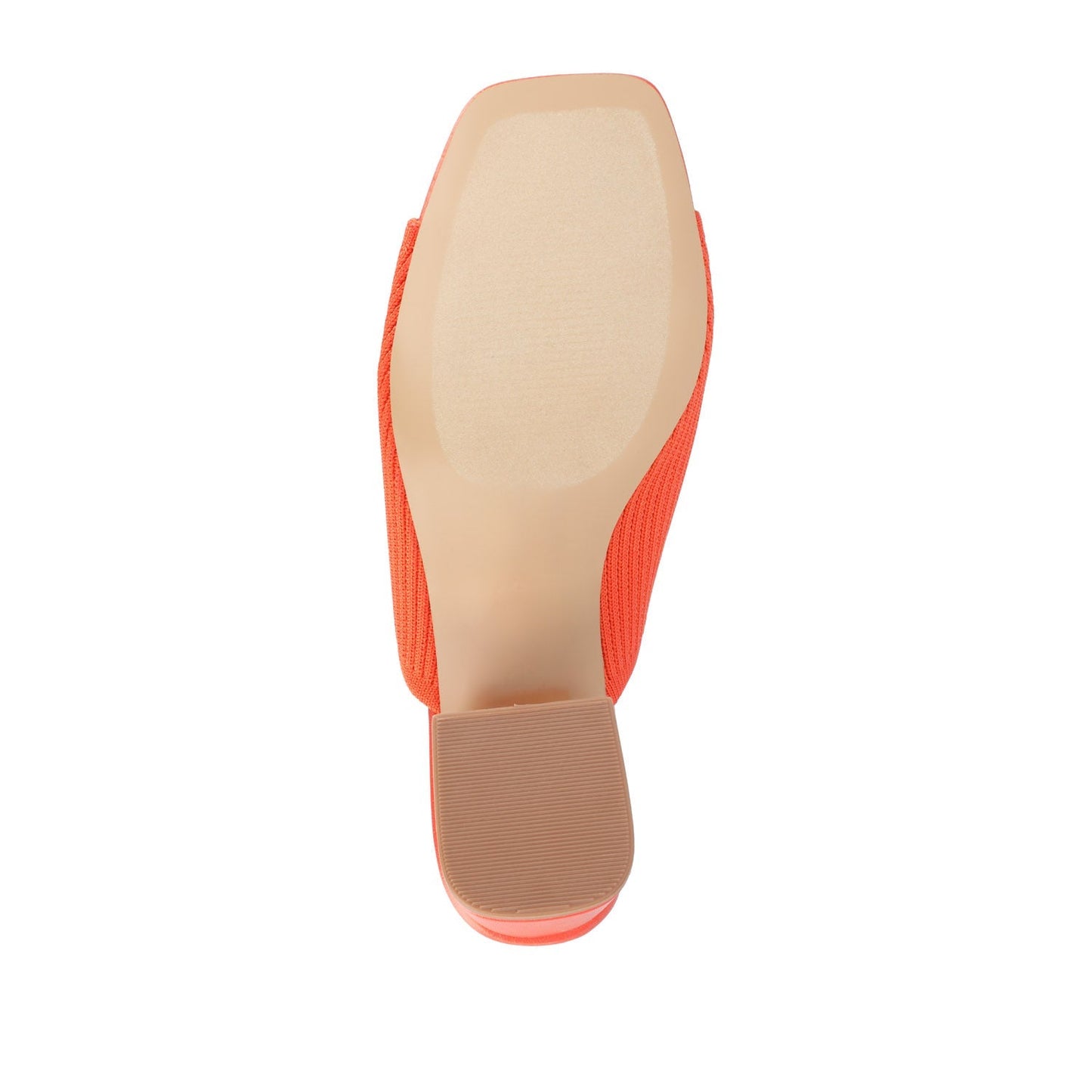 Journee LORENNA MULE BLOCK HEELS IN KNIT FABRIC - Orange