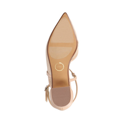 Journee GALVINN LOW BLOCK HEELS IN VEGAN LEATHER - Bone Lace