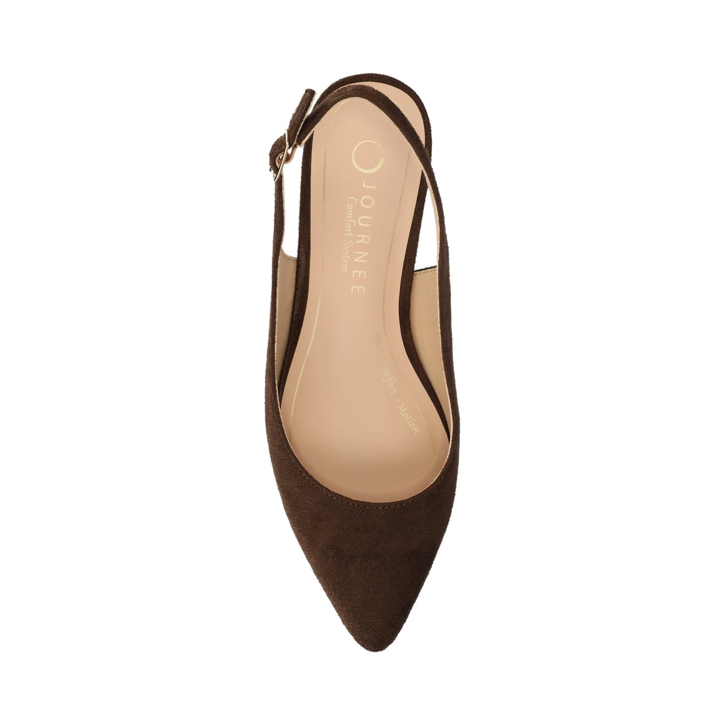 Journee SYLVIA LOW BLOCK PUMP HEELS IN FAUX SUEDE - Chocolate Suede