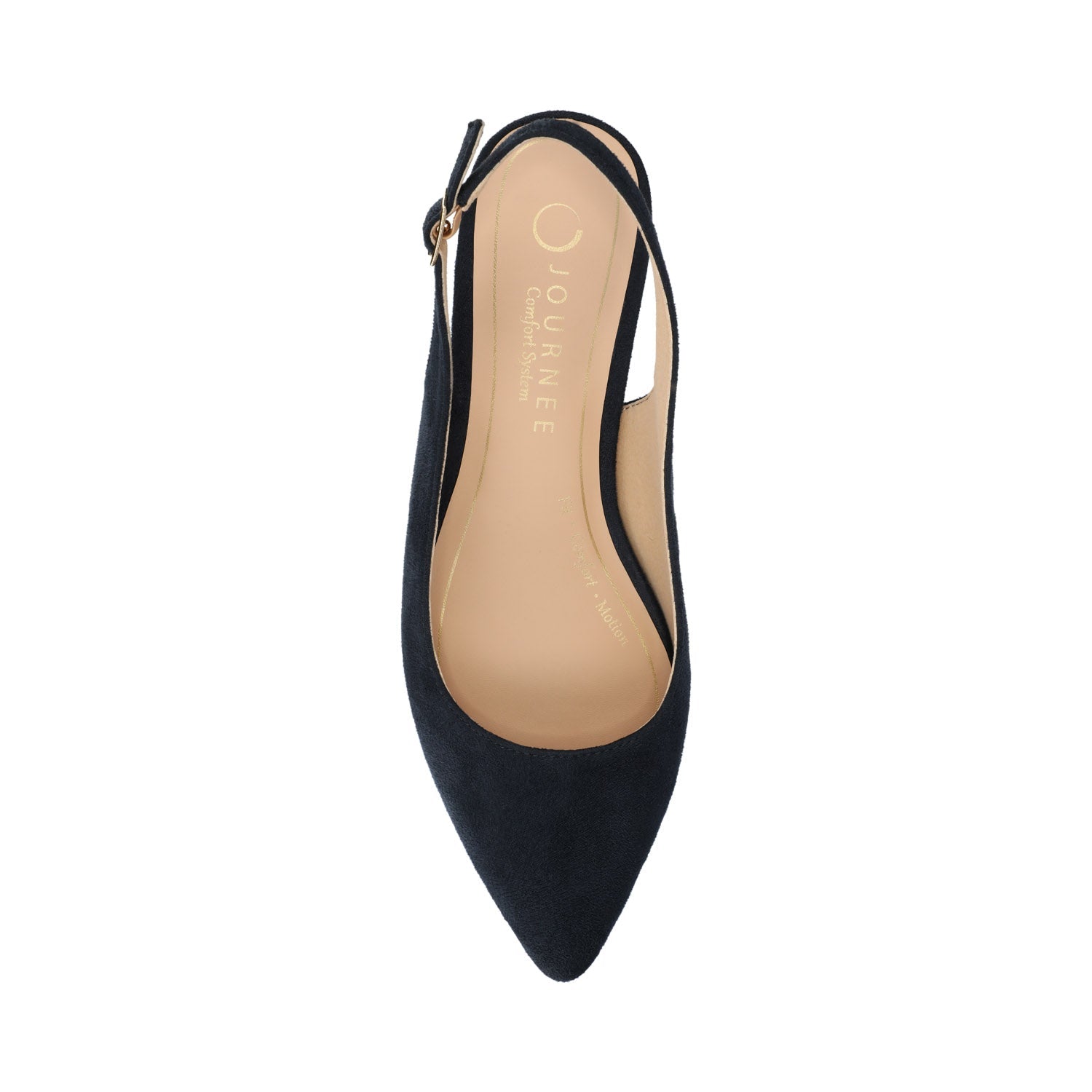Journee SYLVIA LOW BLOCK PUMP HEELS IN FAUX SUEDE - Navy Suede