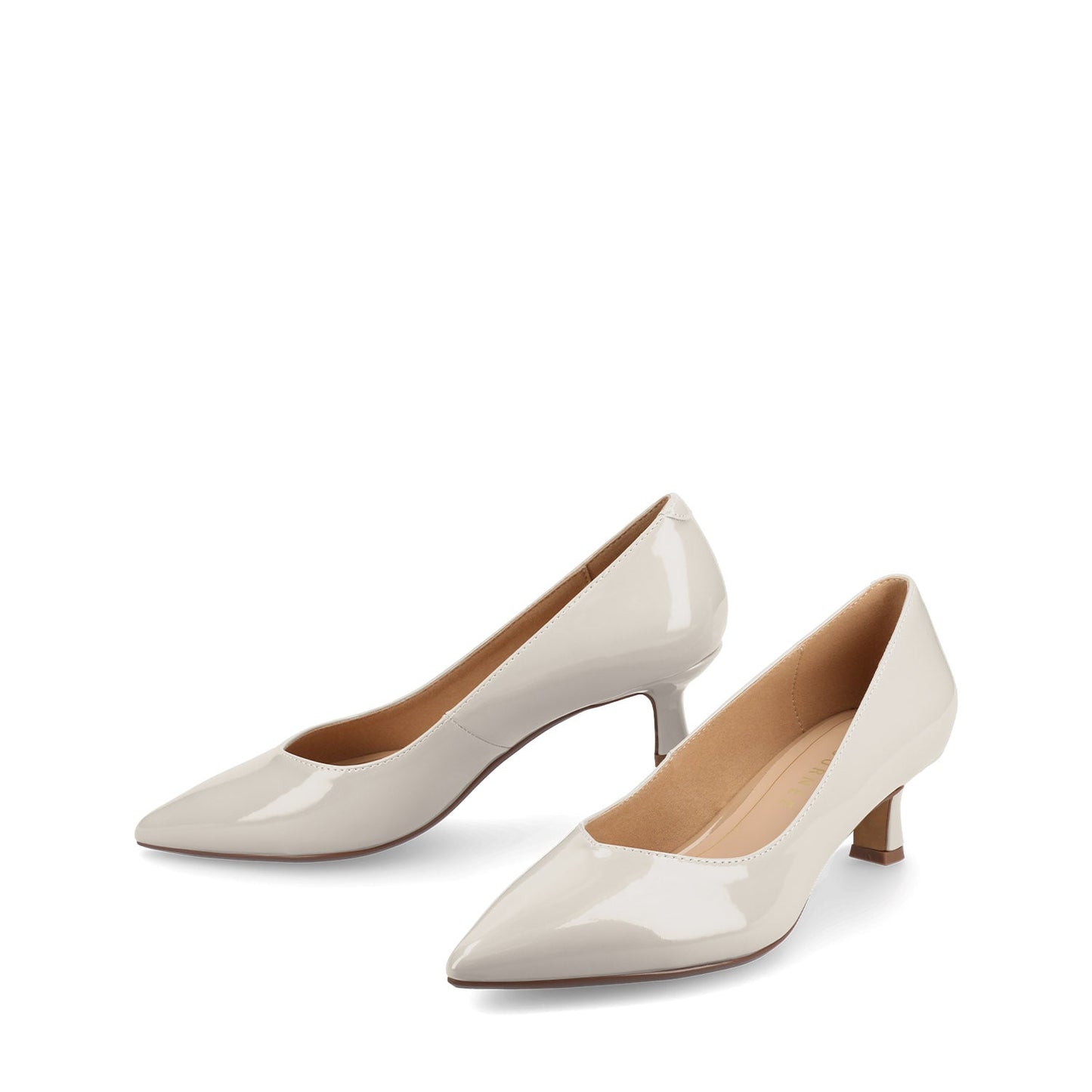 Journee PAMMIE PATENT KITTEN HEELS IN WIDE - Bone Patent