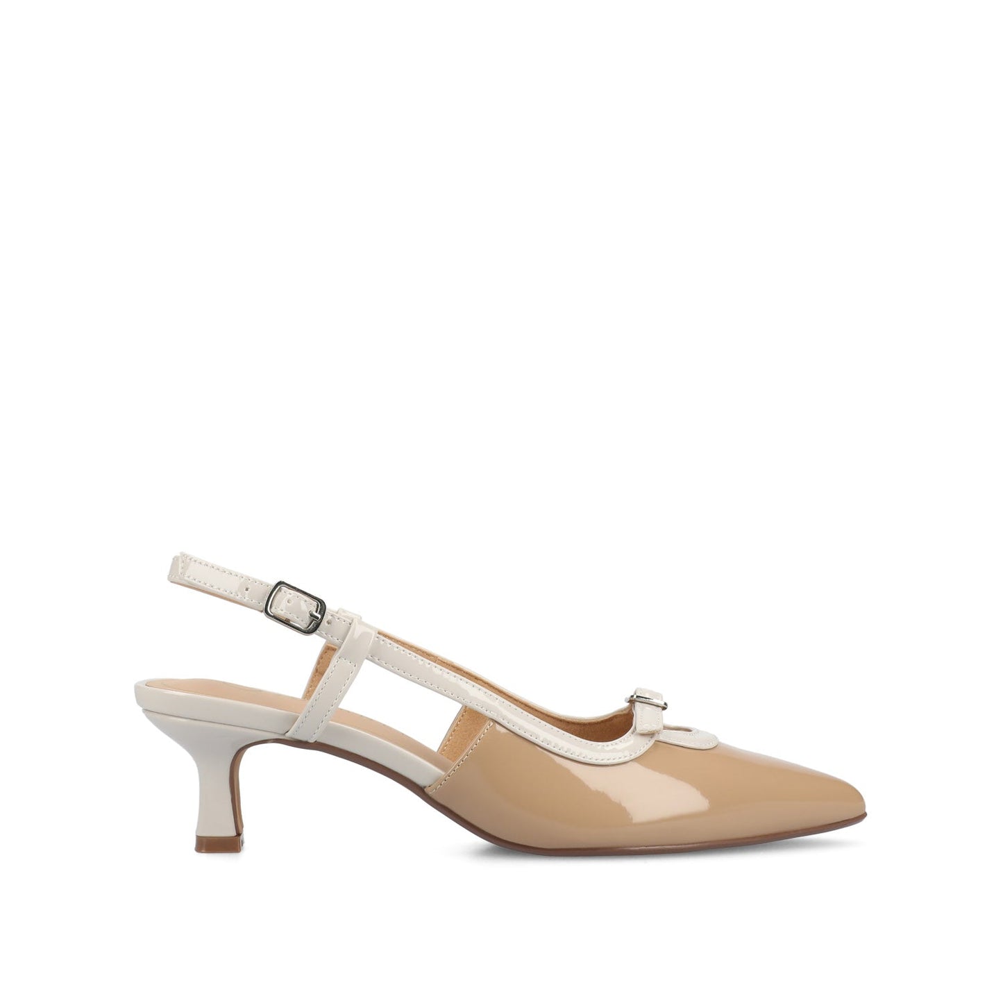 Journee PADMA KITTEN HEELS IN WIDE - Nude Patent