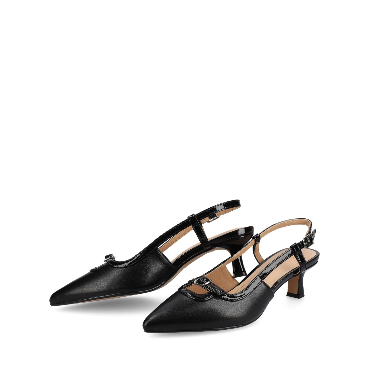 Journee PADMA KITTEN HEELS IN WIDE - Black PU