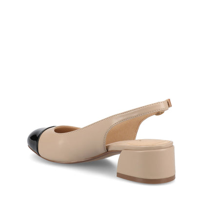 Journee SAMMIE BLOCK HEELS IN WIDE - Taupe PU
