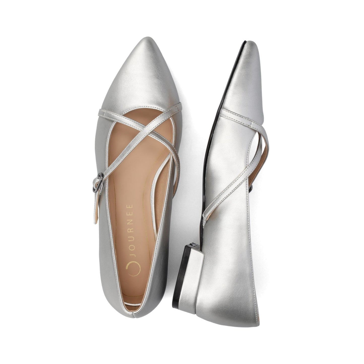 Journee CAMBY DRESS FLAT IN WIDE - Silver PU