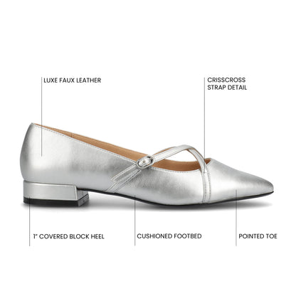 Journee CAMBY DRESS FLAT IN WIDE - Silver PU