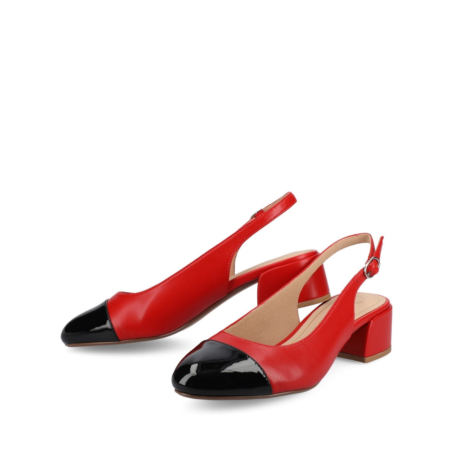 Journee SAMMIE BLOCK HEELS IN WIDE - Red PU