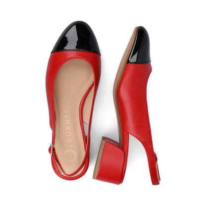 Journee SAMMIE BLOCK HEELS IN WIDE - Red PU