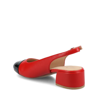 Journee SAMMIE BLOCK HEELS IN WIDE - Red PU