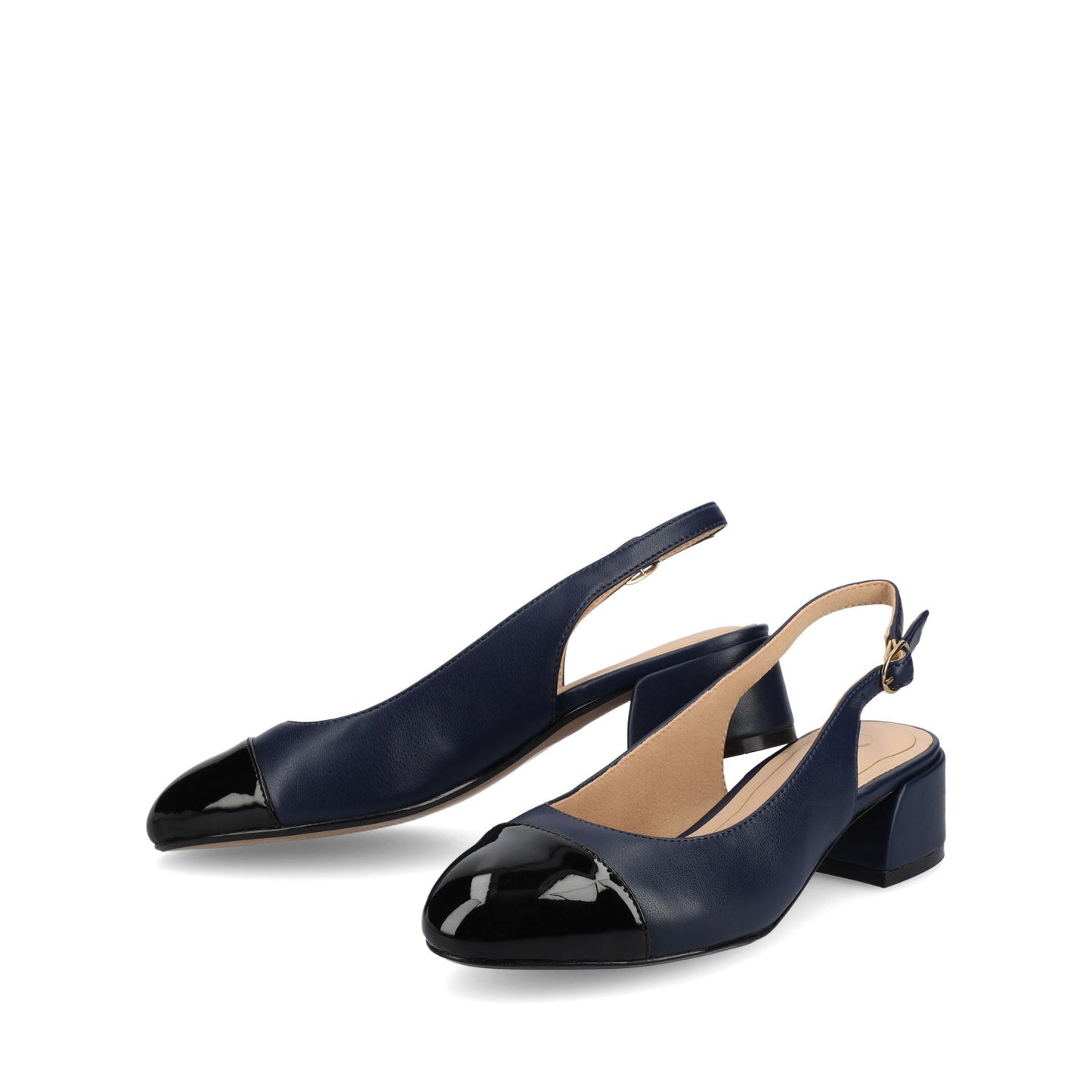 Journee SAMMIE BLOCK HEELS IN WIDE - Navy PU