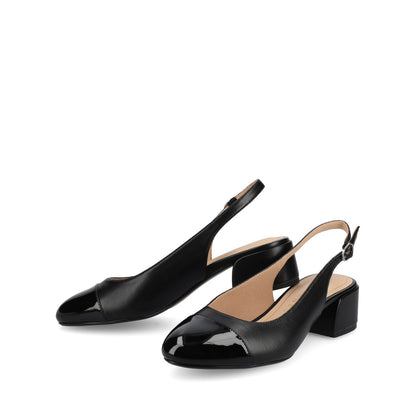 Journee SAMMIE BLOCK HEELS IN WIDE - Black PU