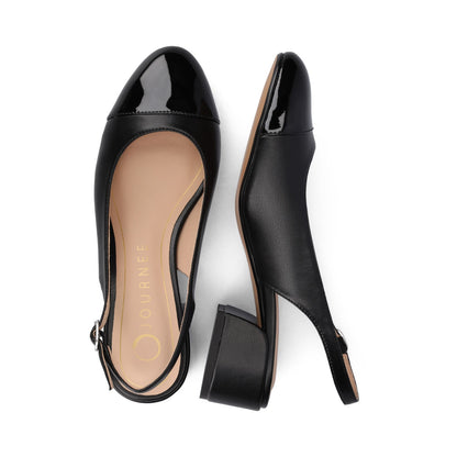 Journee SAMMIE BLOCK HEELS IN WIDE - Black PU