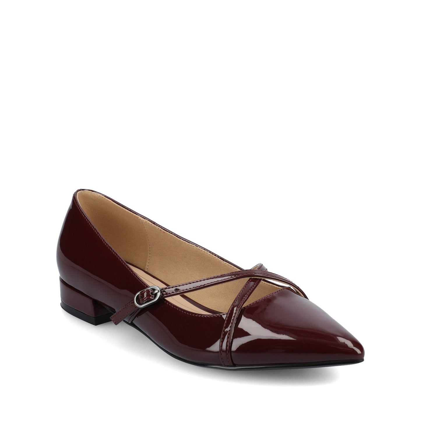 Journee CAMBY DRESS FLAT IN WIDE - Oxblood Patent