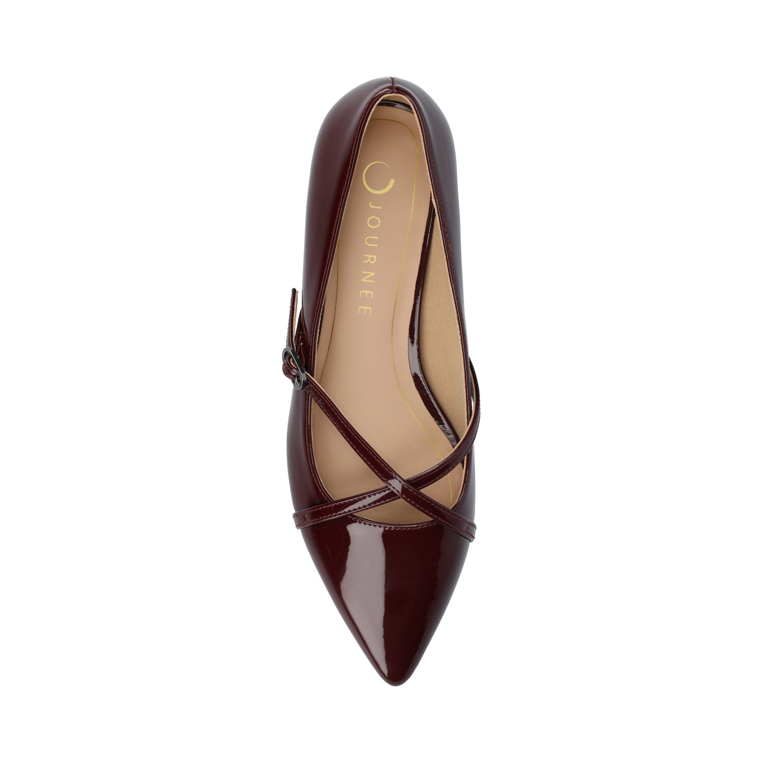 Journee CAMBY DRESS FLAT IN WIDE - Oxblood Patent
