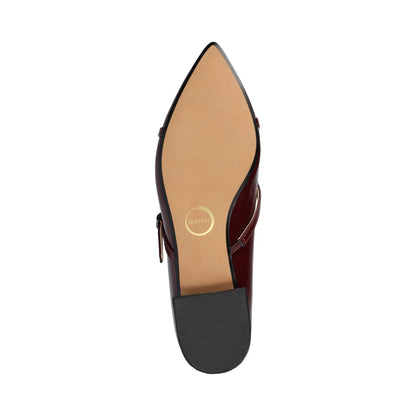 Journee CAMBY DRESS FLAT IN WIDE - Oxblood Patent
