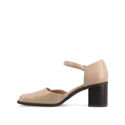 Journee EVANGELINE VEGAN LEATHER HEELS IN WIDE - Tan PU