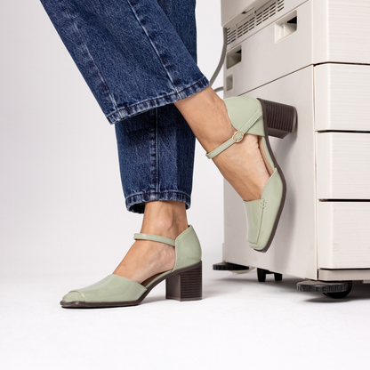 Journee EVANGELINE PATENT HEELS IN WIDE - Patent Green