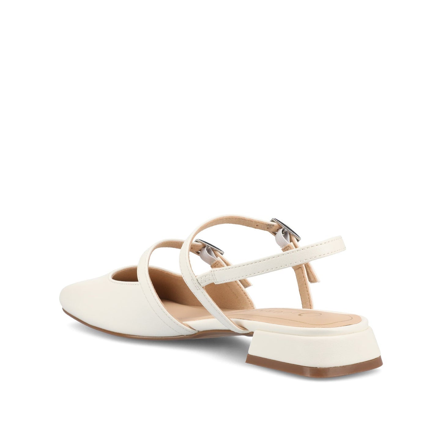 Journee GRETCHENN HEELED FLATS IN VEGAN LEATHER IN WIDE - White PU