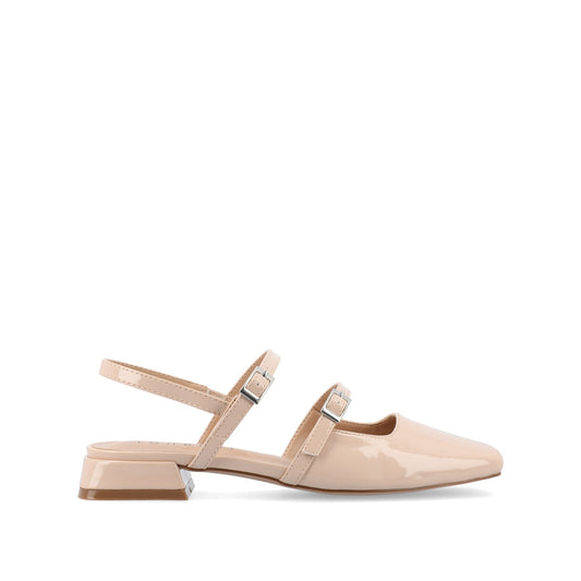 Journee GRETCHENN HEELED FLATS IN PATENT IN WIDE - Beige
