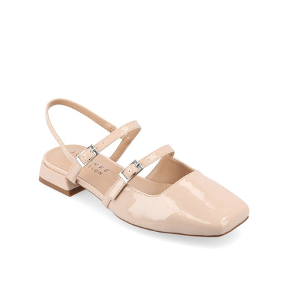 Journee GRETCHENN HEELED FLATS IN PATENT IN WIDE - Beige