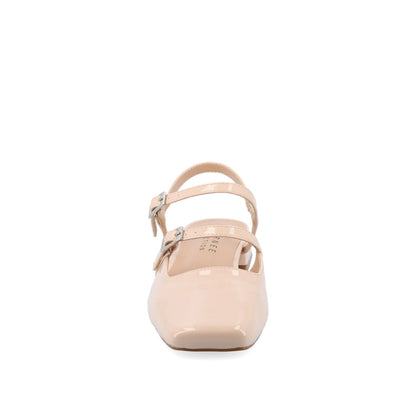 Journee GRETCHENN HEELED FLATS IN PATENT IN WIDE - Beige