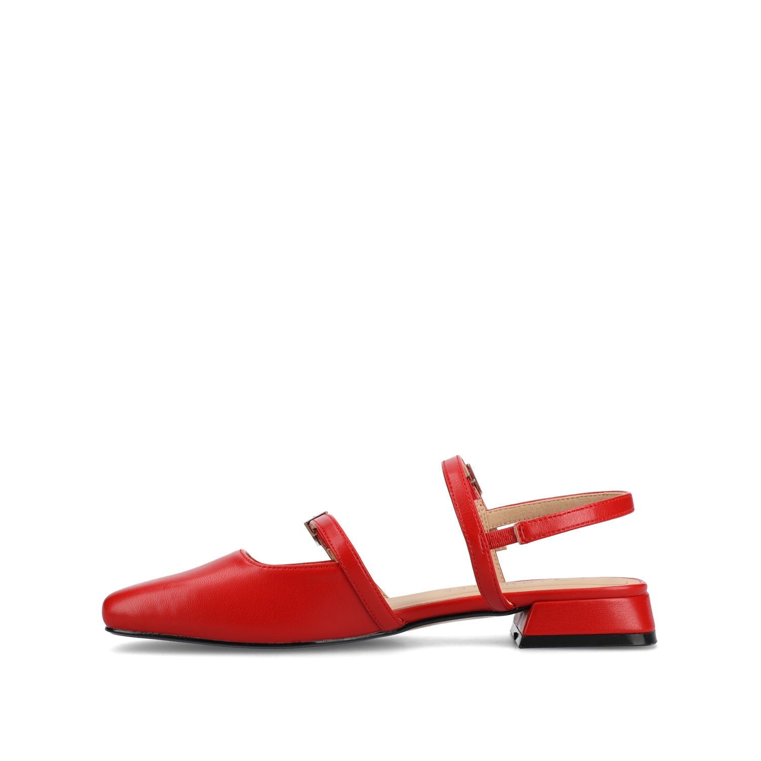 Journee GRETCHENN HEELED FLATS IN VEGAN LEATHER IN WIDE - Red PU