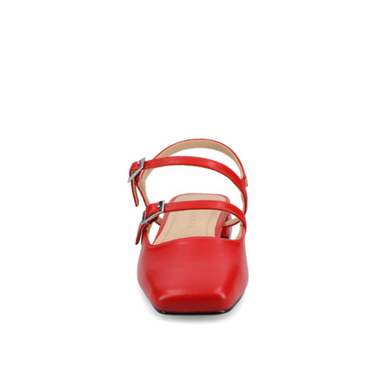 Journee GRETCHENN HEELED FLATS IN VEGAN LEATHER IN WIDE - Red PU