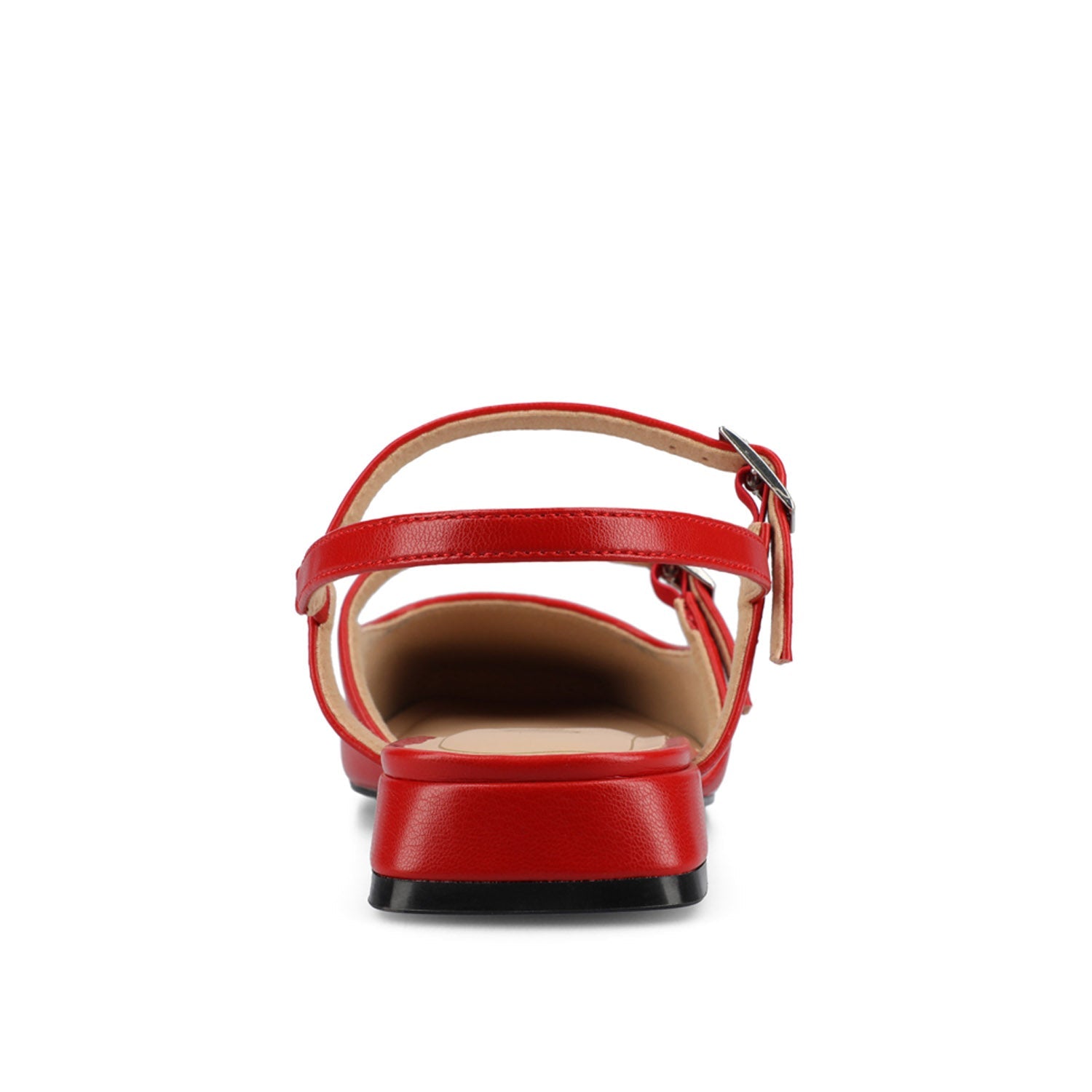 Journee GRETCHENN HEELED FLATS IN VEGAN LEATHER IN WIDE - Red PU