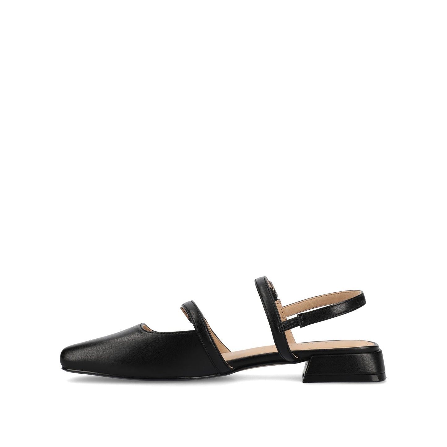 Journee GRETCHENN HEELED FLATS IN VEGAN LEATHER IN WIDE - Black PU