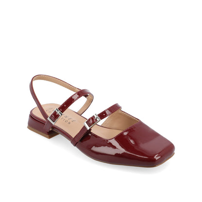 Journee GRETCHENN HEELED FLATS IN PATENT IN WIDE - Wine