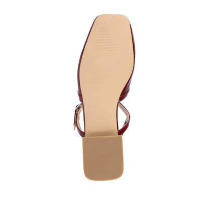 Journee GRETCHENN HEELED FLATS IN PATENT IN WIDE - Wine