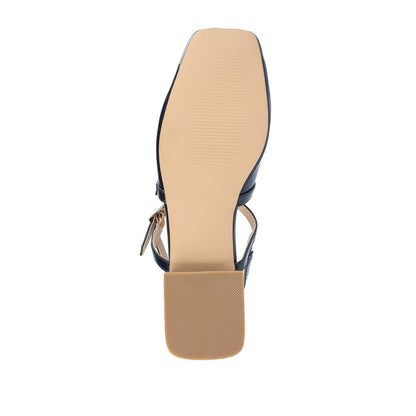 Journee GRETCHENN HEELED FLATS IN PATENT IN WIDE - Navy Nubuck