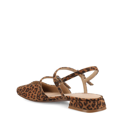 Journee GRETCHENN HEELED FLATS IN VEGAN LEATHER IN WIDE - Leopard/Camel