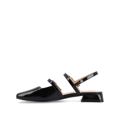 Journee GRETCHENN HEELED FLATS IN PATENT IN WIDE - Black