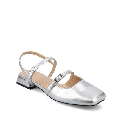 Journee GRETCHENN HEELED FLATS IN VEGAN LEATHER IN WIDE - Silver