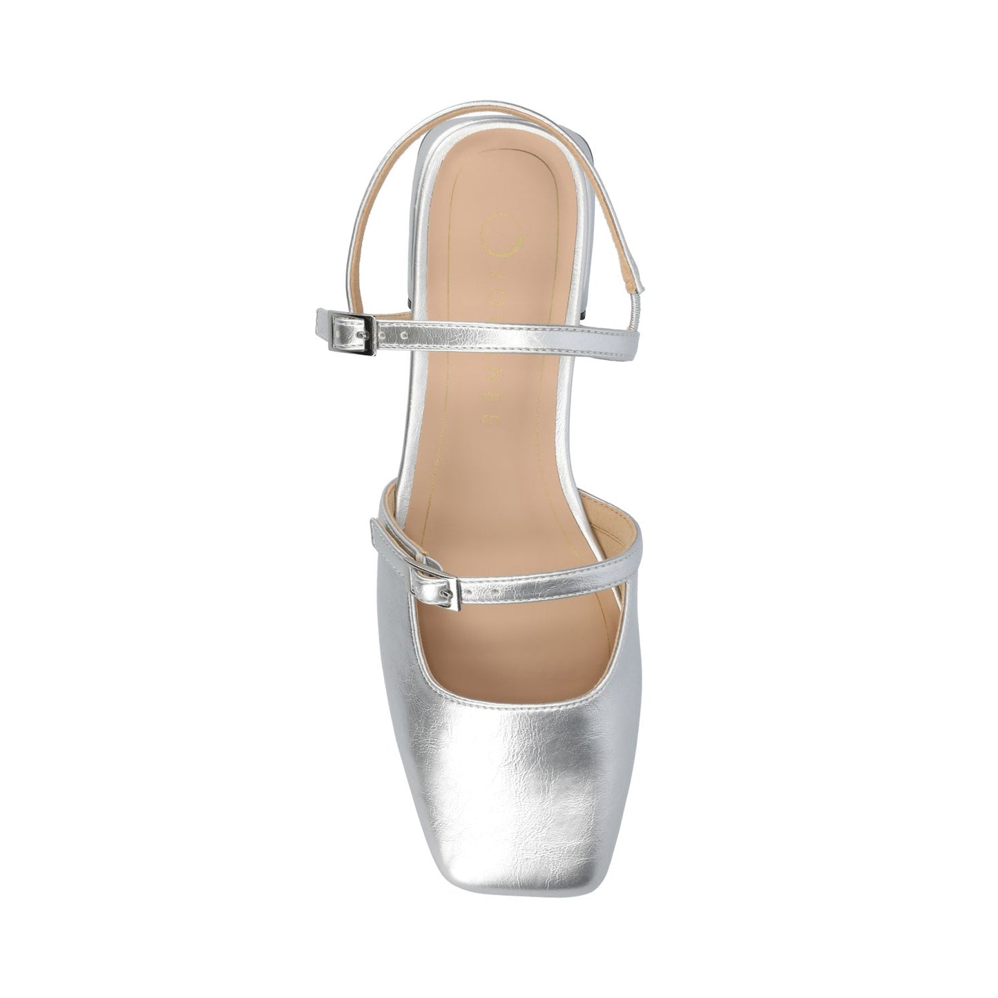 Journee GRETCHENN HEELED FLATS IN VEGAN LEATHER IN WIDE - Silver