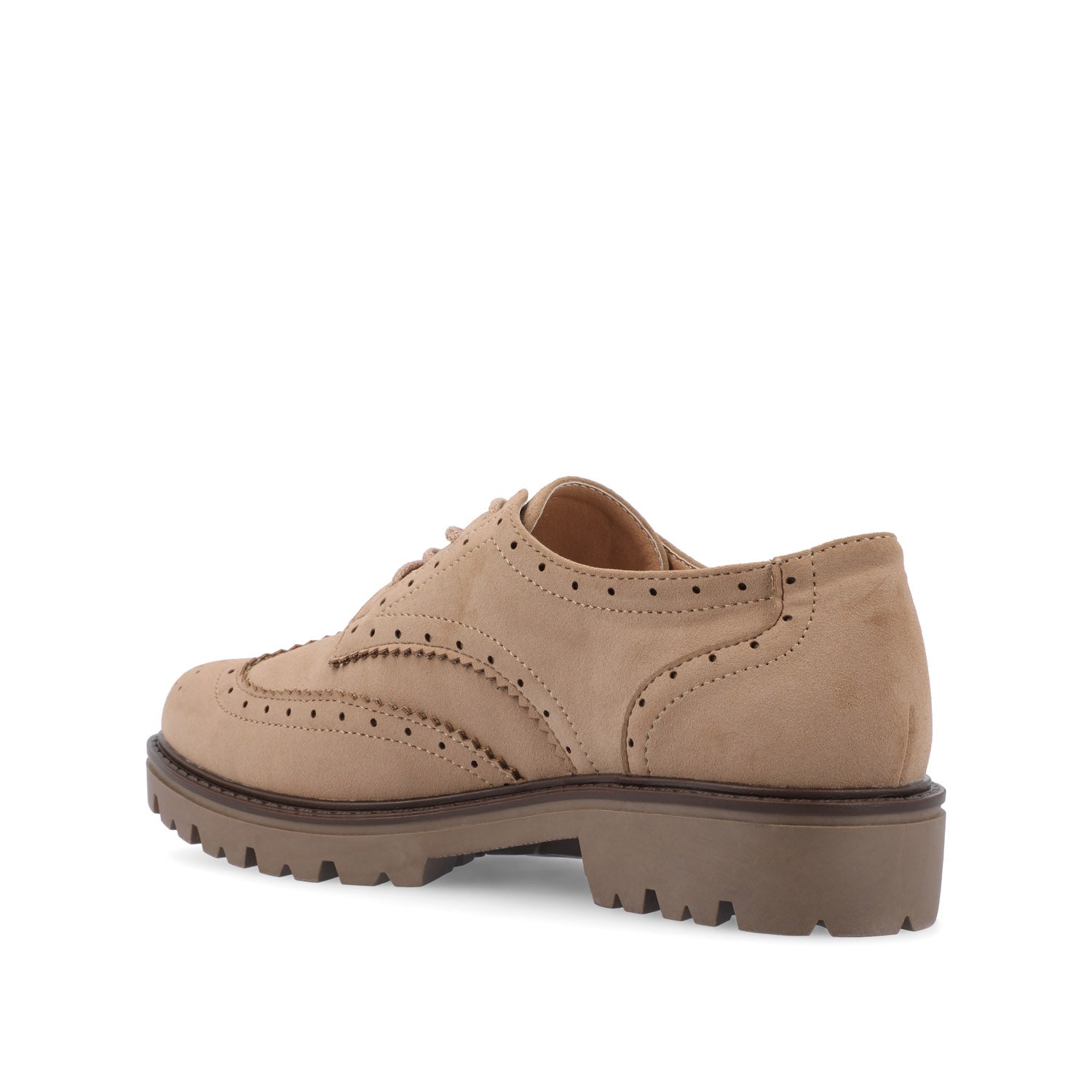 Journee CLAUDIYA OXFORD LOAFER FLATS IN WIDE - Taupe Suede