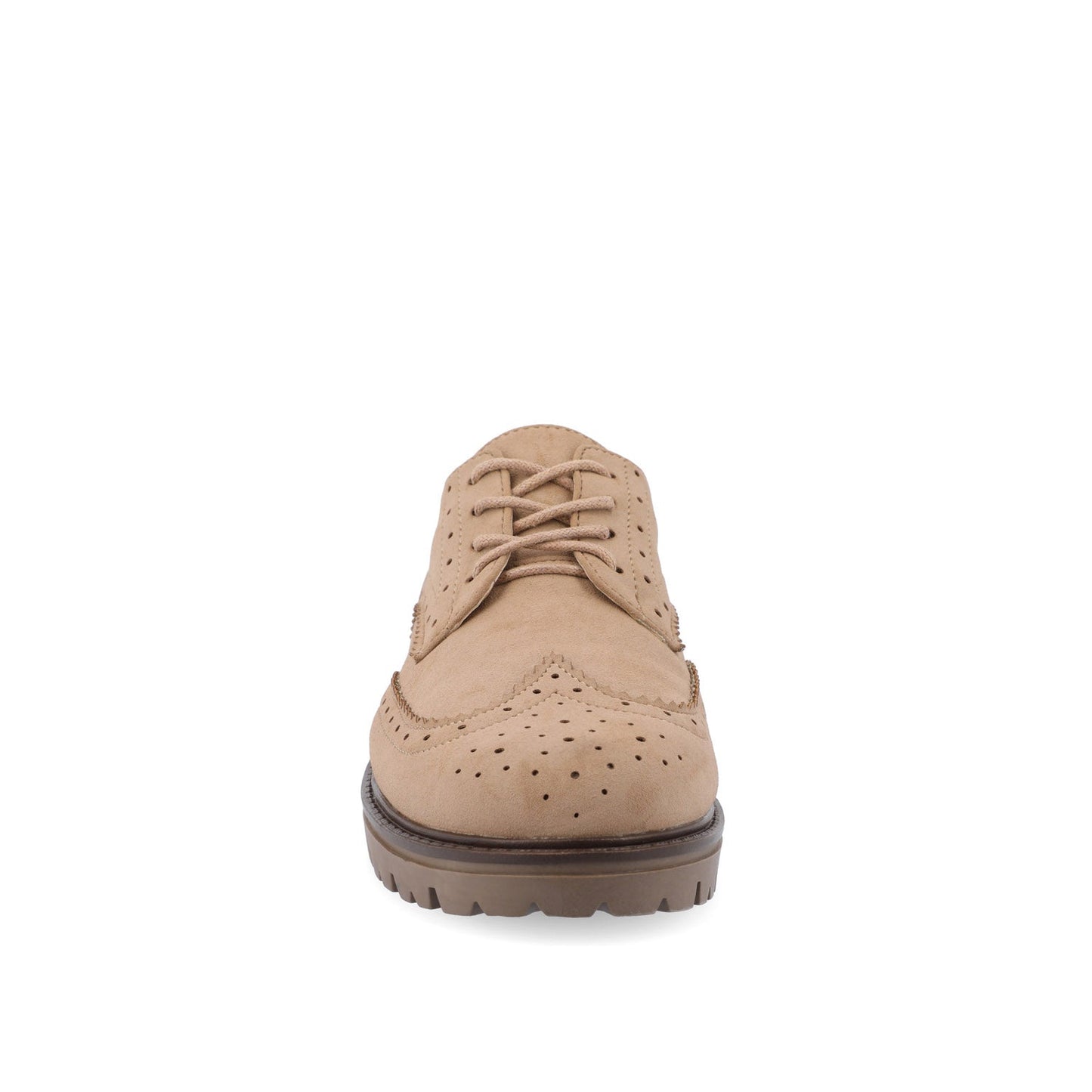 Journee CLAUDIYA OXFORD LOAFER FLATS IN WIDE - Taupe Suede