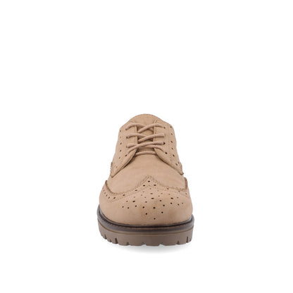 Journee CLAUDIYA OXFORD LOAFER FLATS IN WIDE - Taupe Suede