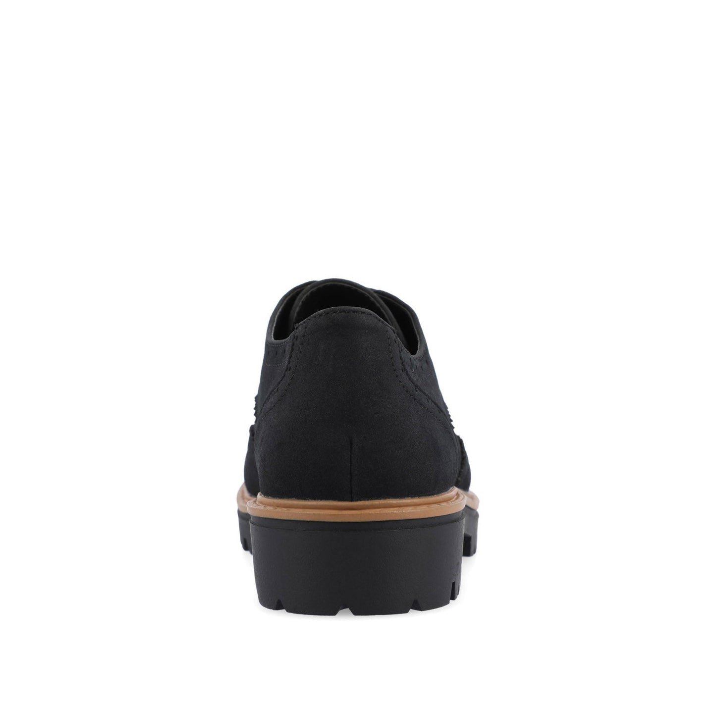 Journee CLAUDIYA OXFORD LOAFER FLATS IN WIDE - Black Faux Suede