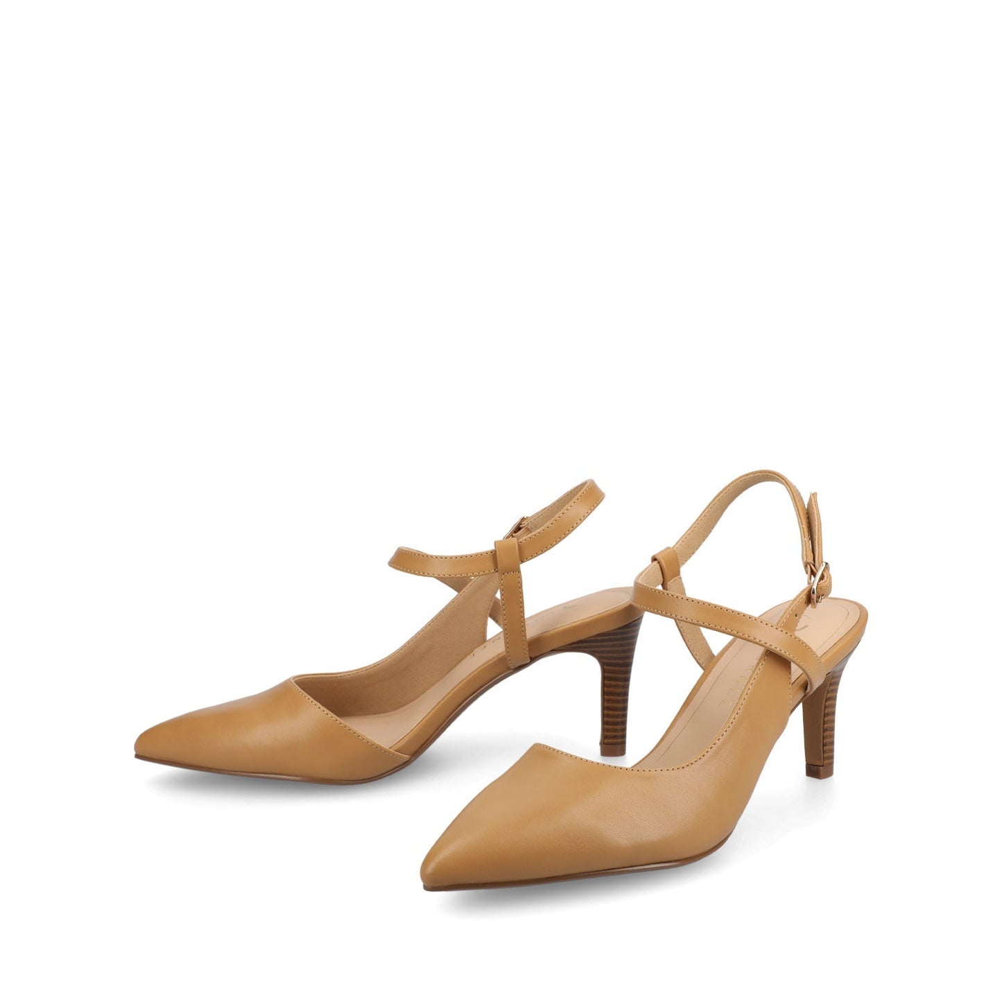 Journee SCIPIO STILETTO PUMP HEELS IN WIDE - Tan PU