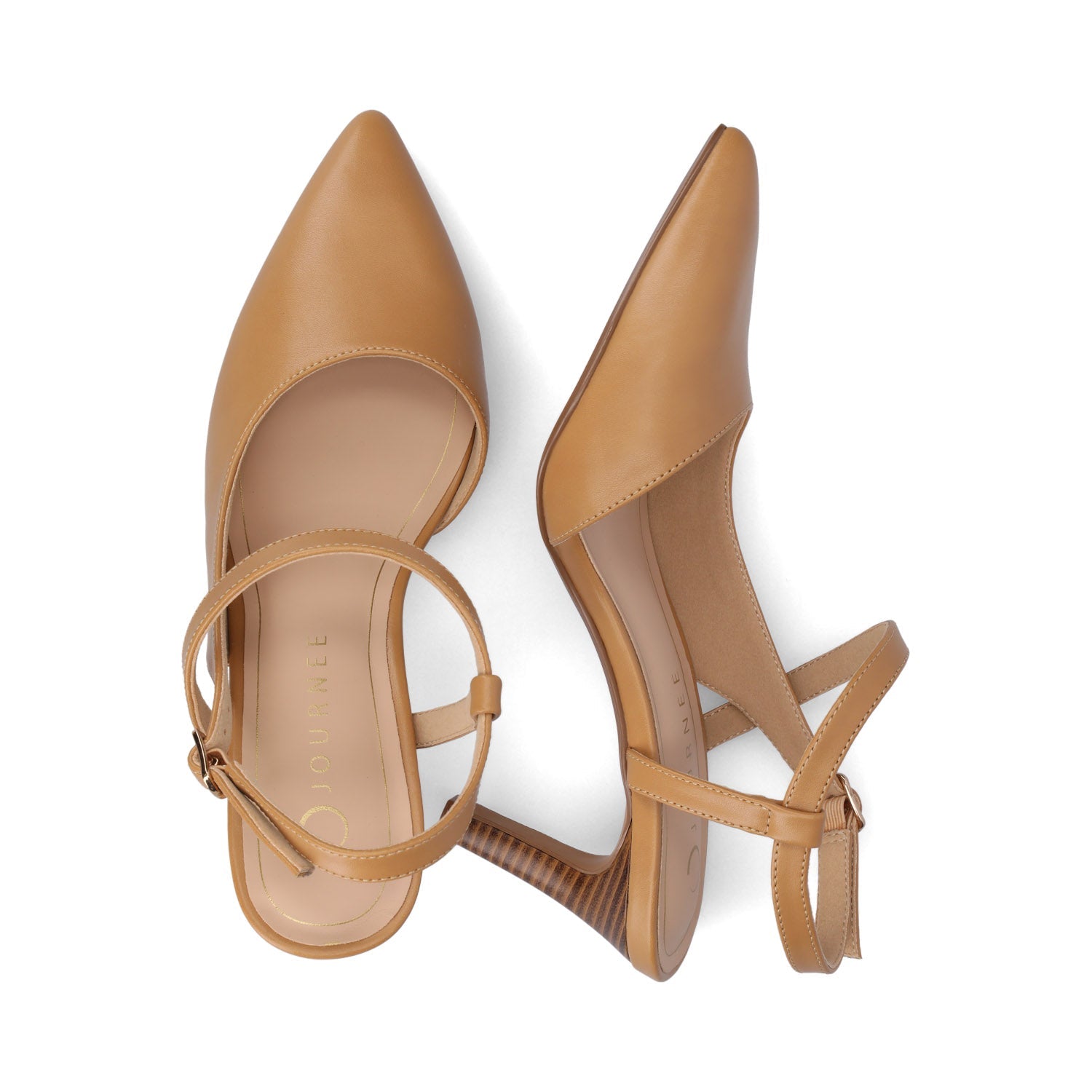 Journee SCIPIO STILETTO PUMP HEELS IN WIDE - Tan PU