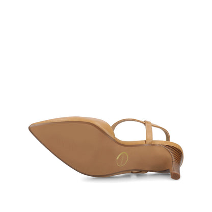 Journee SCIPIO STILETTO PUMP HEELS IN WIDE - Tan PU