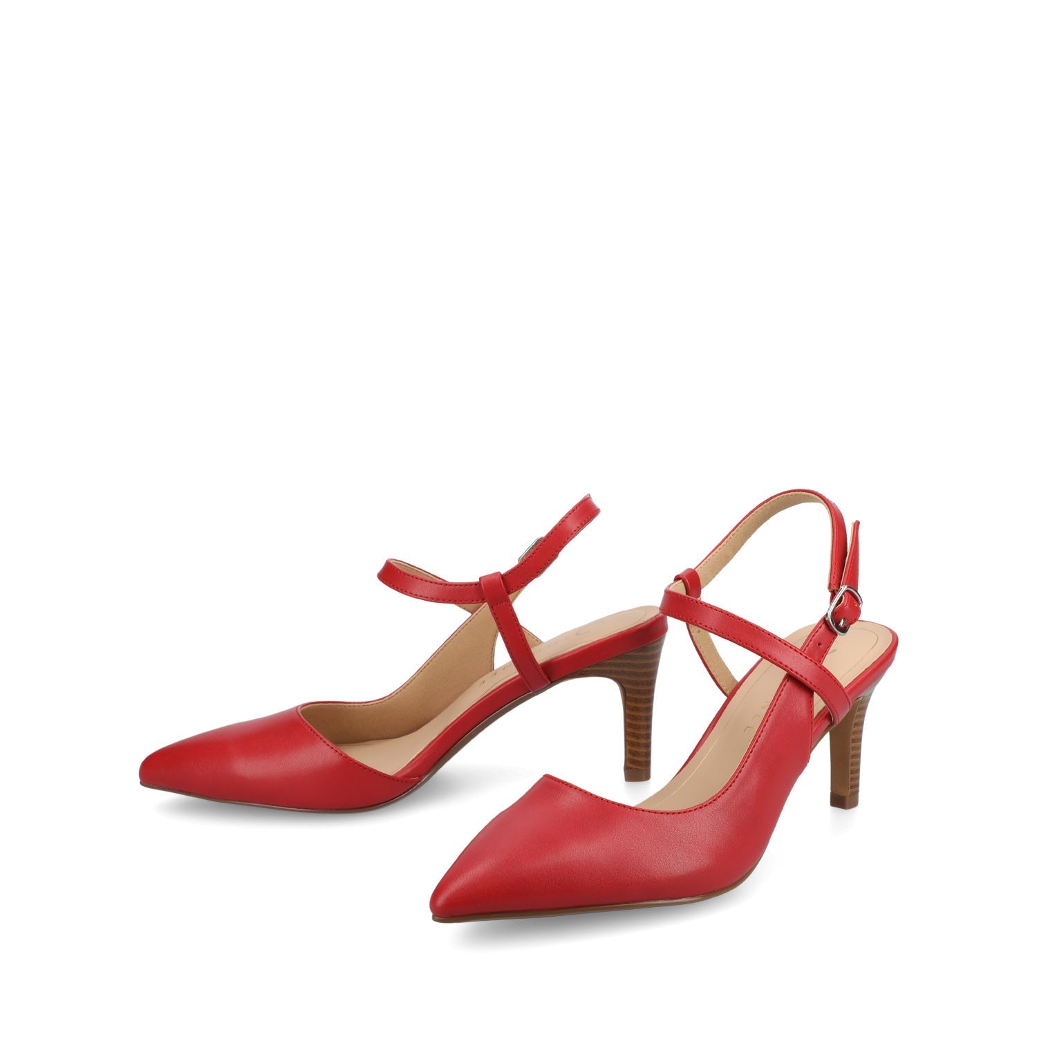 Journee SCIPIO STILETTO PUMP HEELS IN WIDE - Red PU