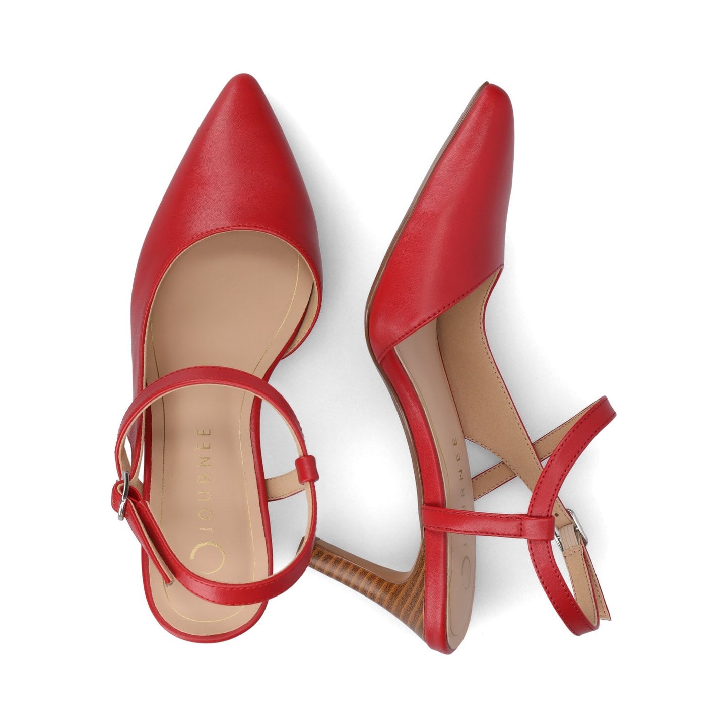 Journee SCIPIO STILETTO PUMP HEELS IN WIDE - Red PU