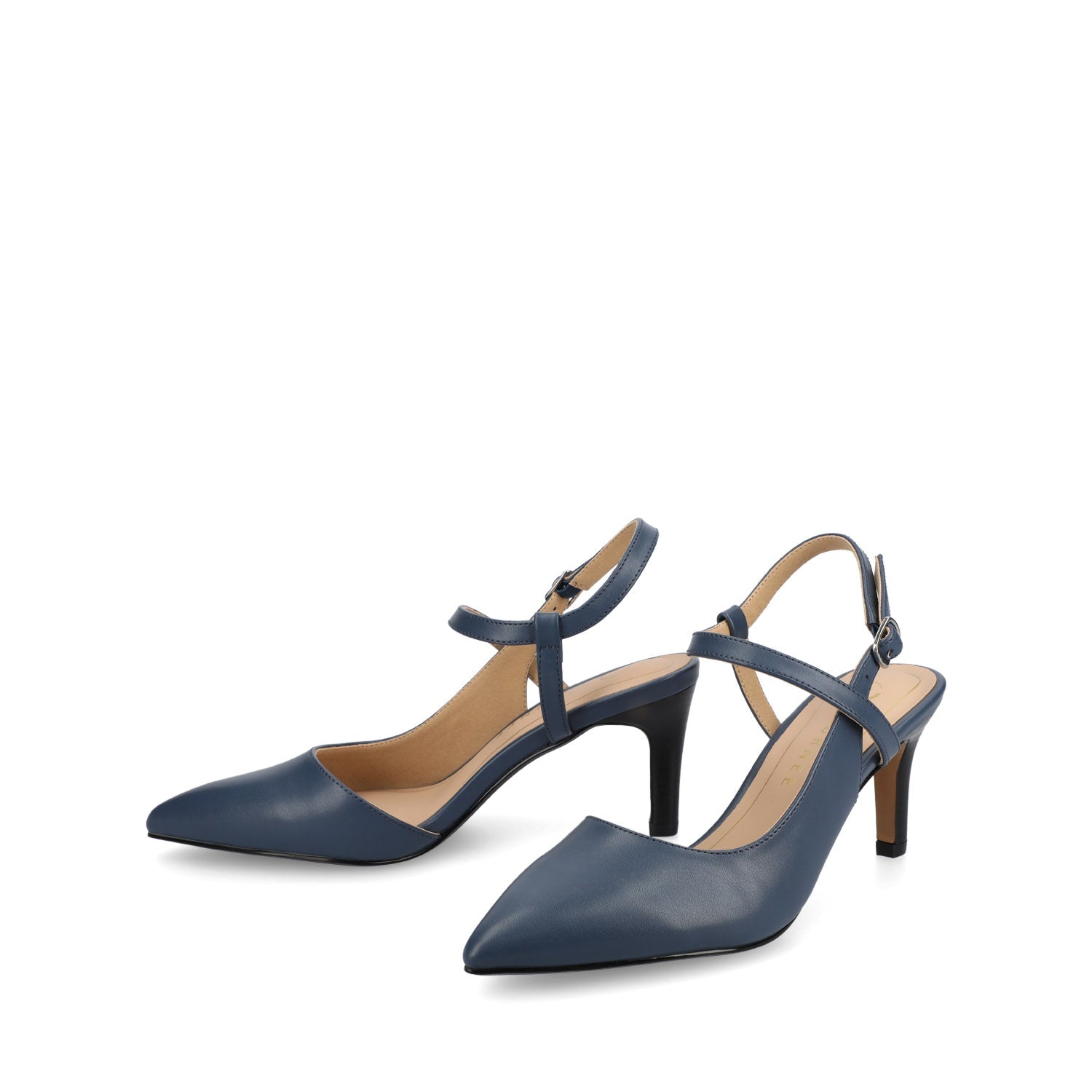 Journee SCIPIO STILETTO PUMP HEELS IN WIDE - Navy PU