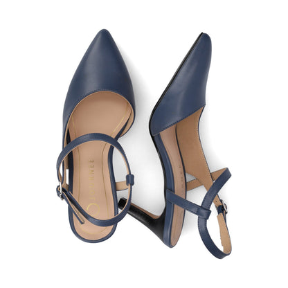 Journee SCIPIO STILETTO PUMP HEELS IN WIDE - Navy PU
