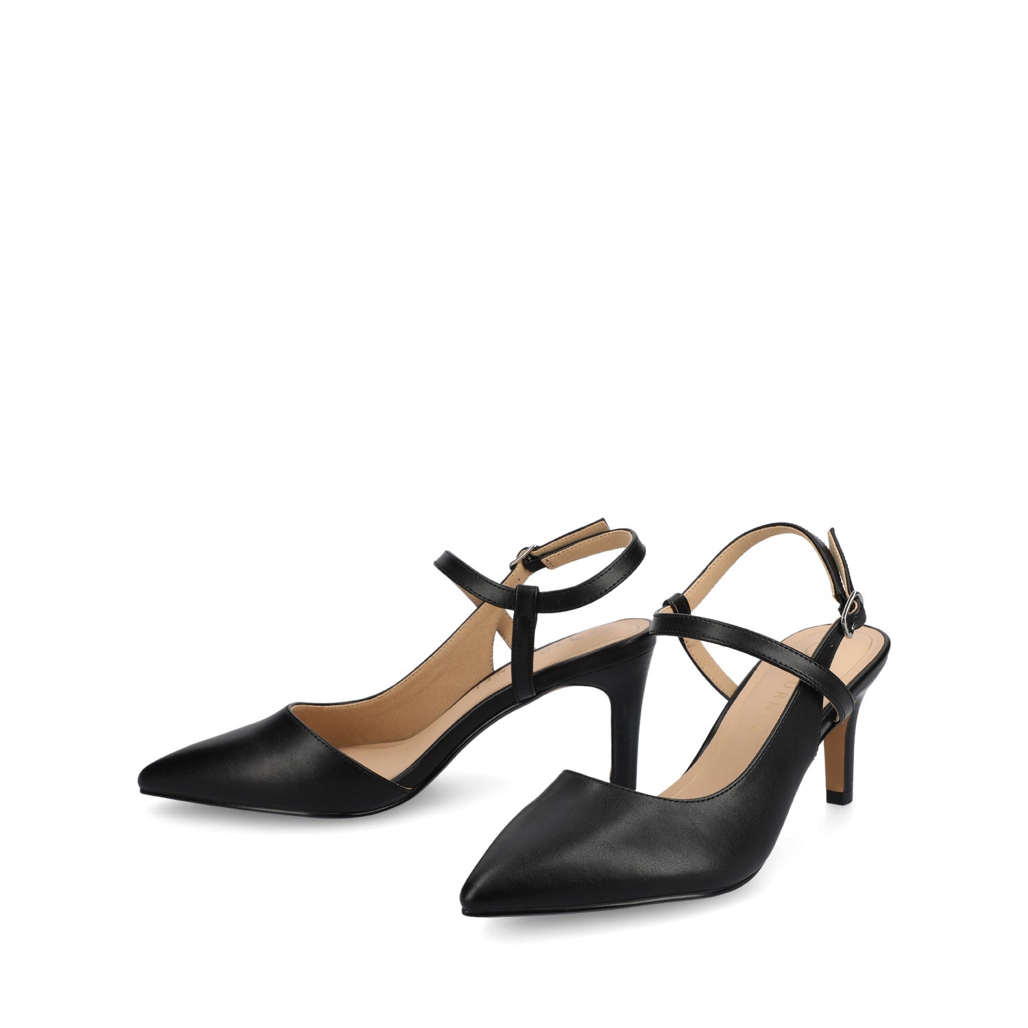 Journee SCIPIO STILETTO PUMP HEELS IN WIDE - Black PU