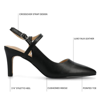 Journee SCIPIO STILETTO PUMP HEELS IN WIDE - Black PU
