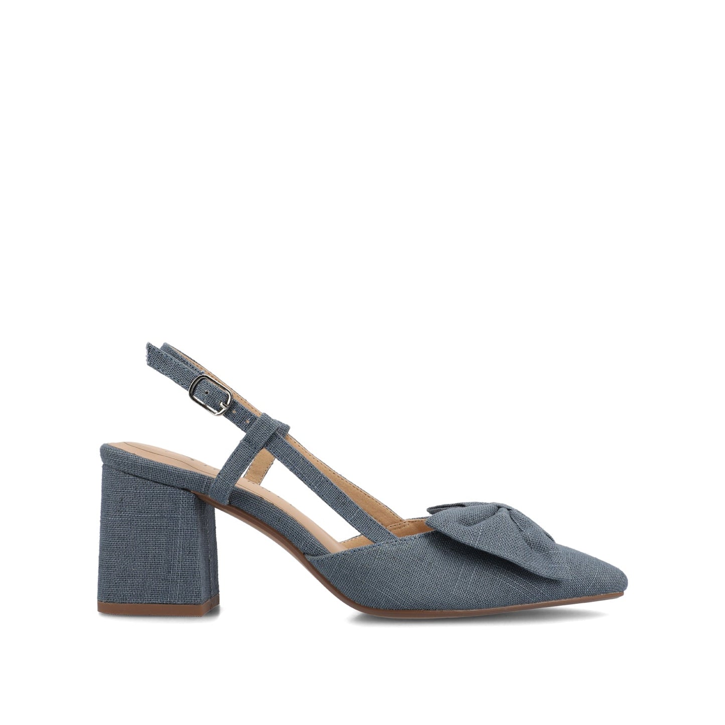 Journee TAILYNN SLINGBACK BLOCK HEELS IN STATEMENT IN WIDE - Denim
